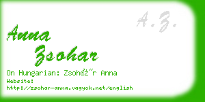 anna zsohar business card